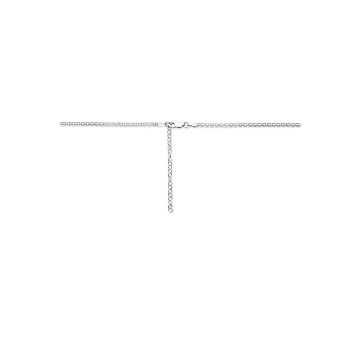 collier bismarck 2,4 mm 37 + 5 cm zilver gerhodineerd