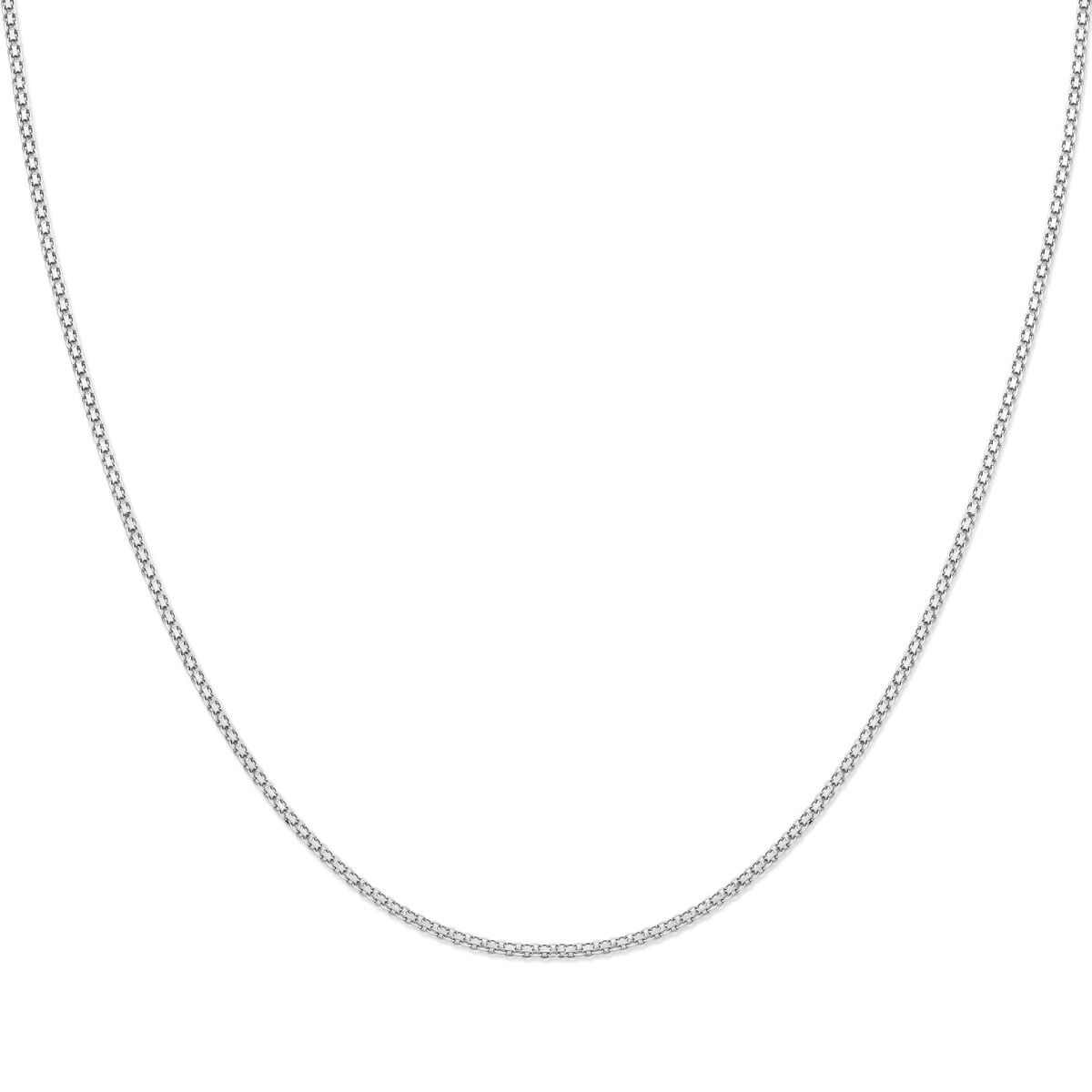 Zilveren gerhodineerd Bismarck collier van 2,4 mm, met een lengte van 37 + 5 cm.