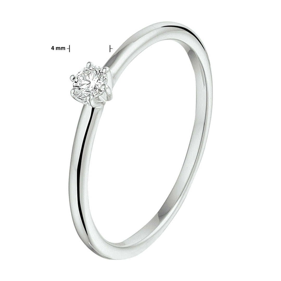 ring diamant 0.10ct h si 14K witgoud