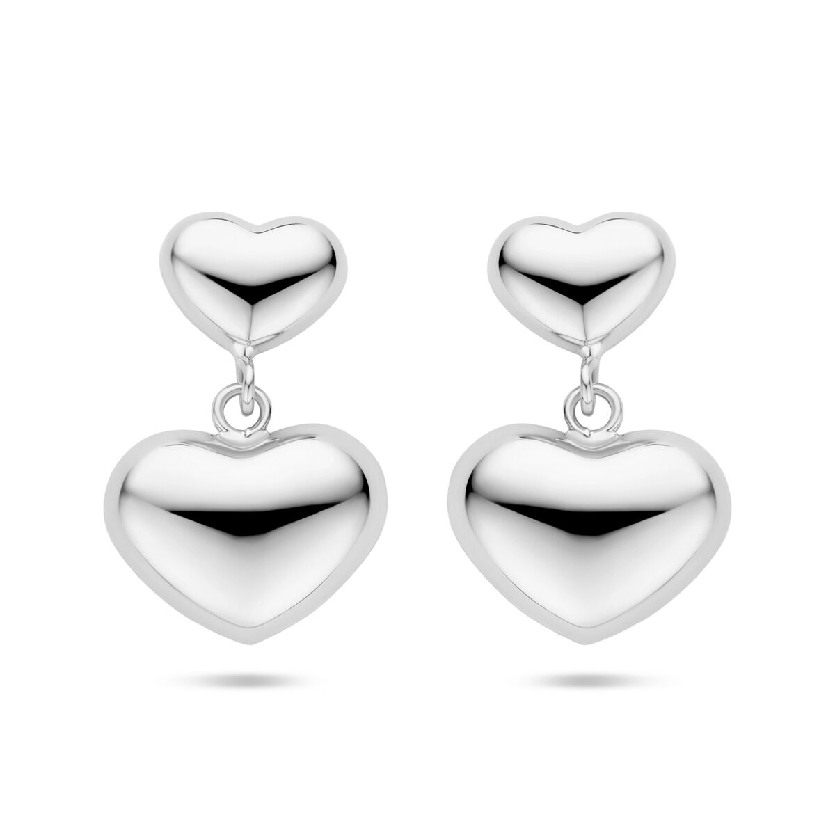 oorhangers hartjes 26 mm zilver gerhodineerd