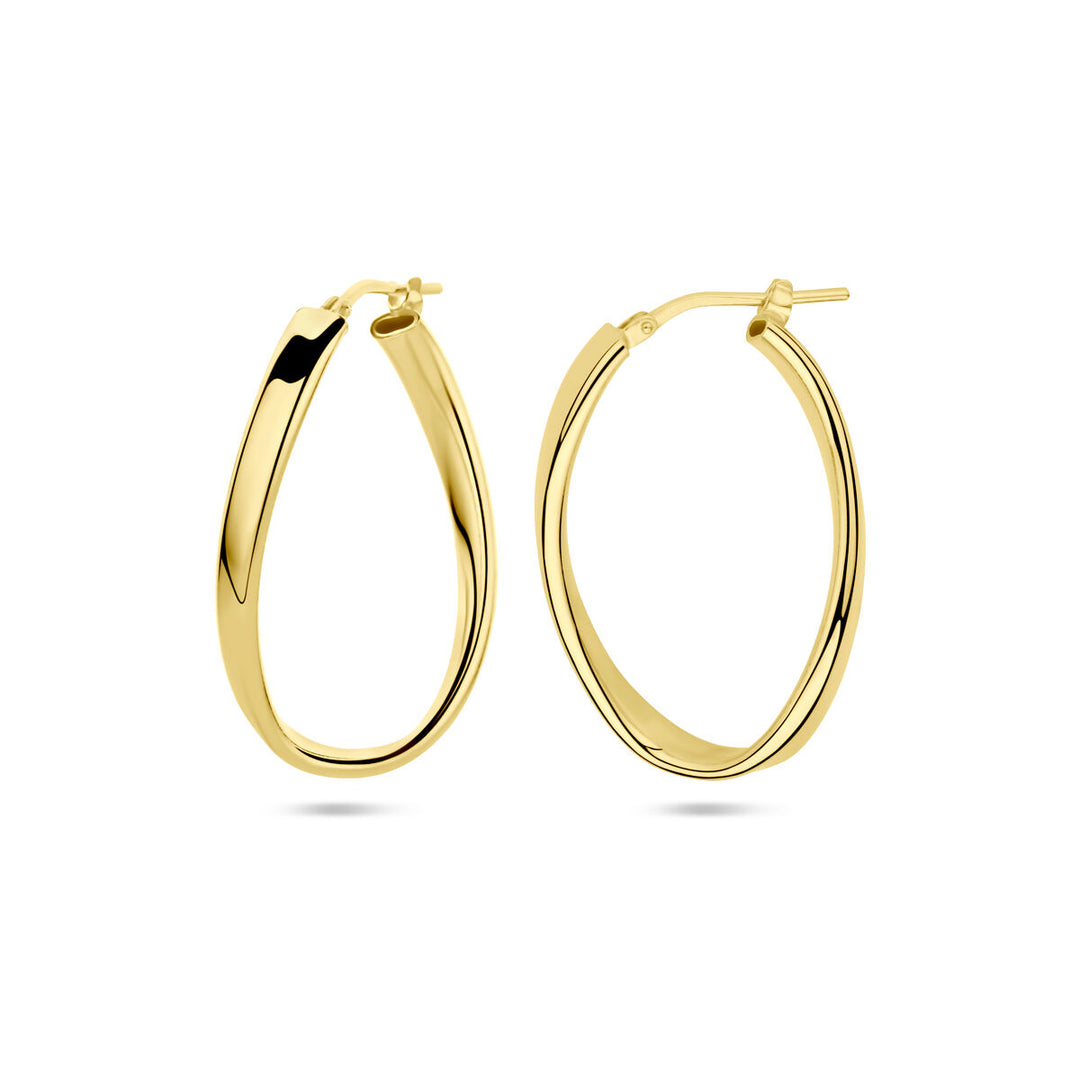 Ohrringe gedrehtes Rohr 1 Mikron Silber vergoldet (gelb)