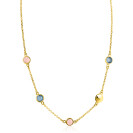 zinzi gold plated collier met kleursteentjes