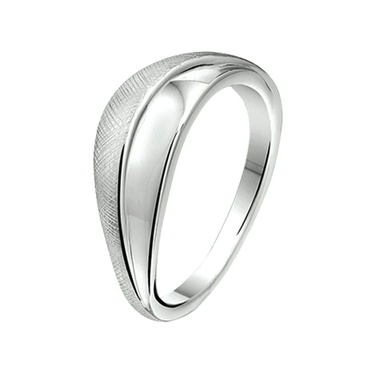 ring scratched silver rhodium plated