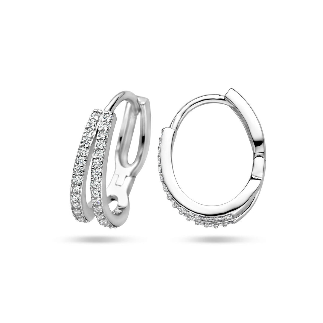 klapoorringen zirkonia zilver gerhodineerd
