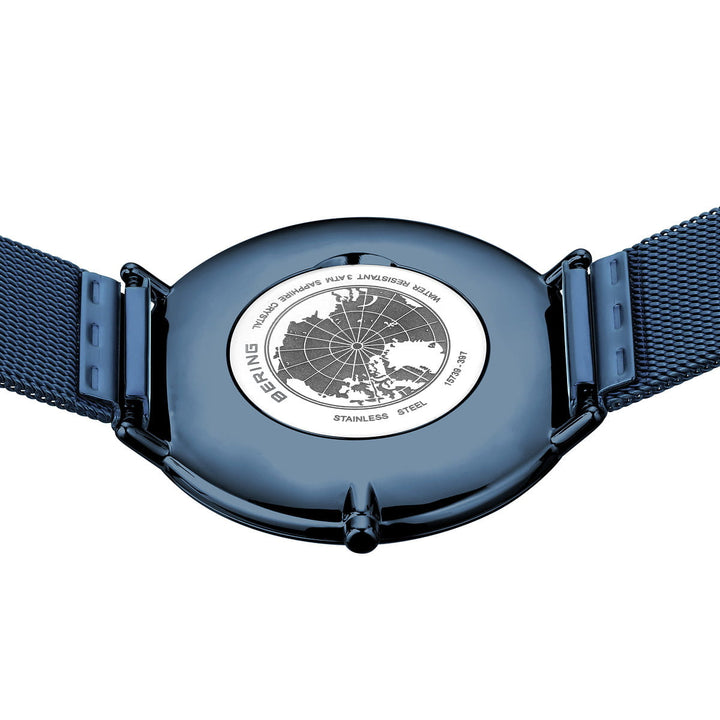 bering unisex horloge blauwe wijzerplaat - 15739-397