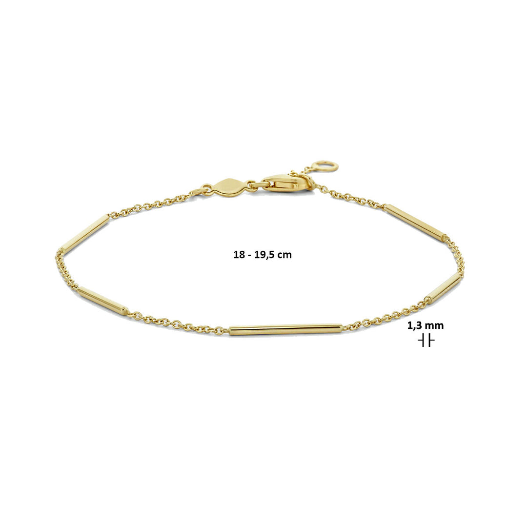 Gold bracelet ladies bars 14K