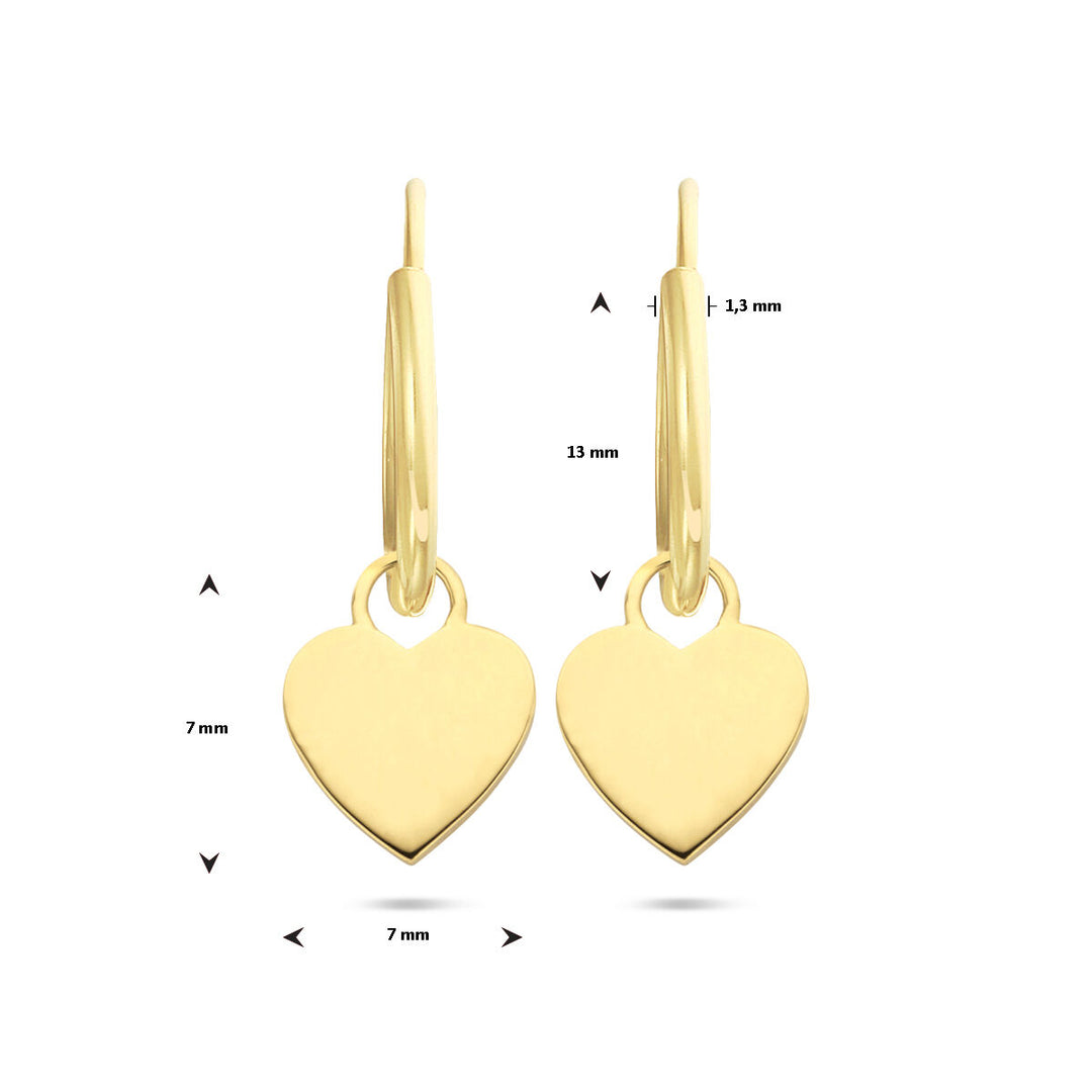 Ohrringe Herz 14K Gelbgold