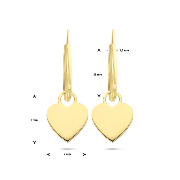 Ohrringe Herz 14K Gelbgold