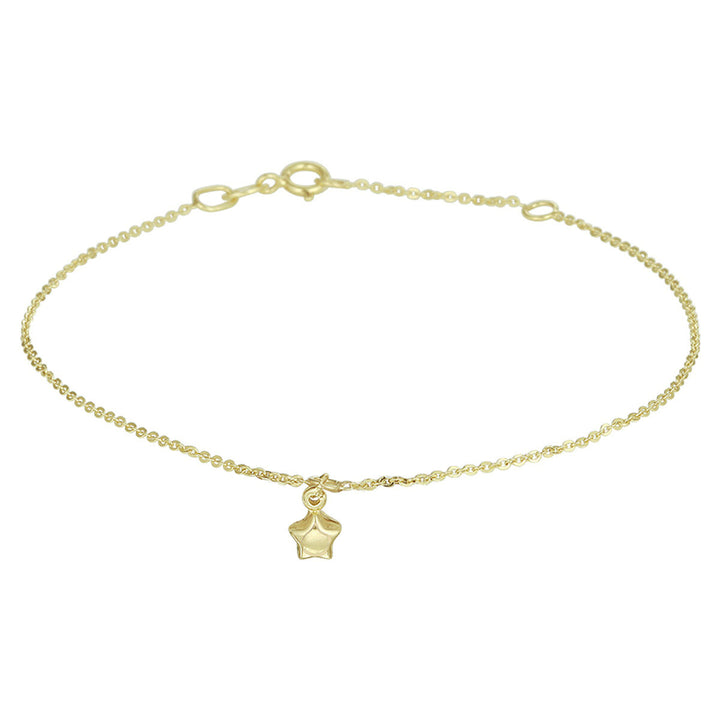 anklet gold star 24 - 26 cm 14K yellow gold