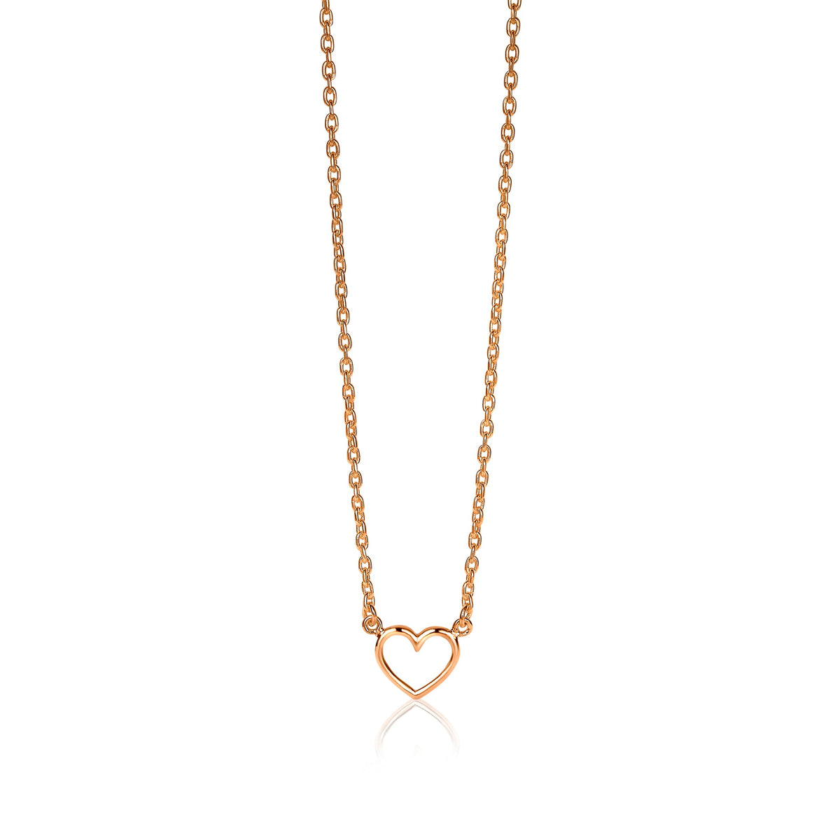 Gouden ketting met een fijn schakelpand en een hartvormige hanger.