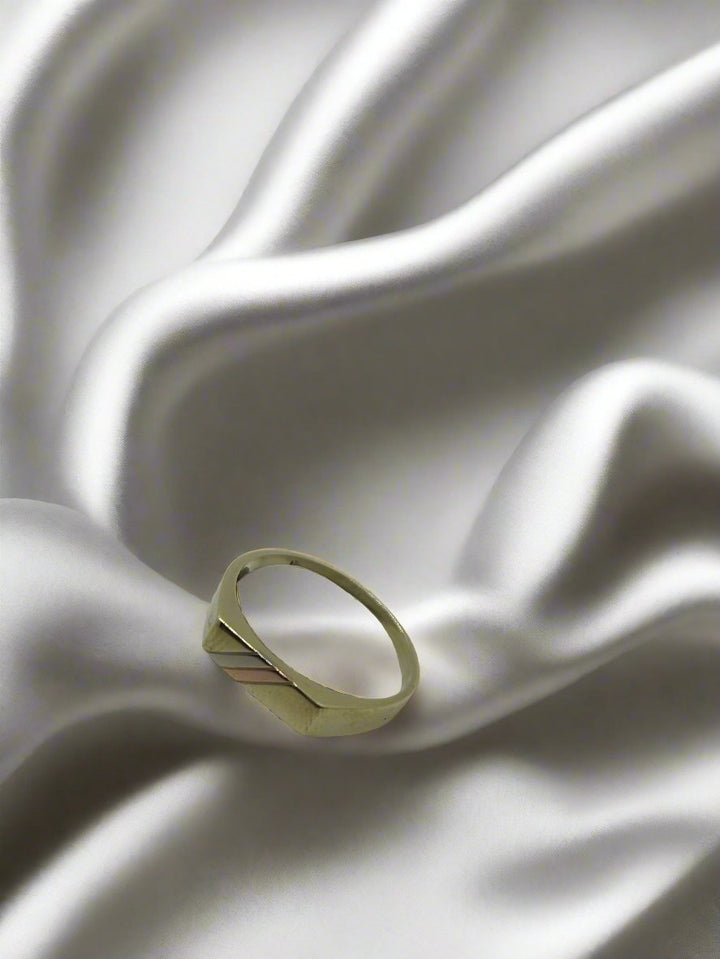 vintage gouden tricolor ring 14k 3.7gr