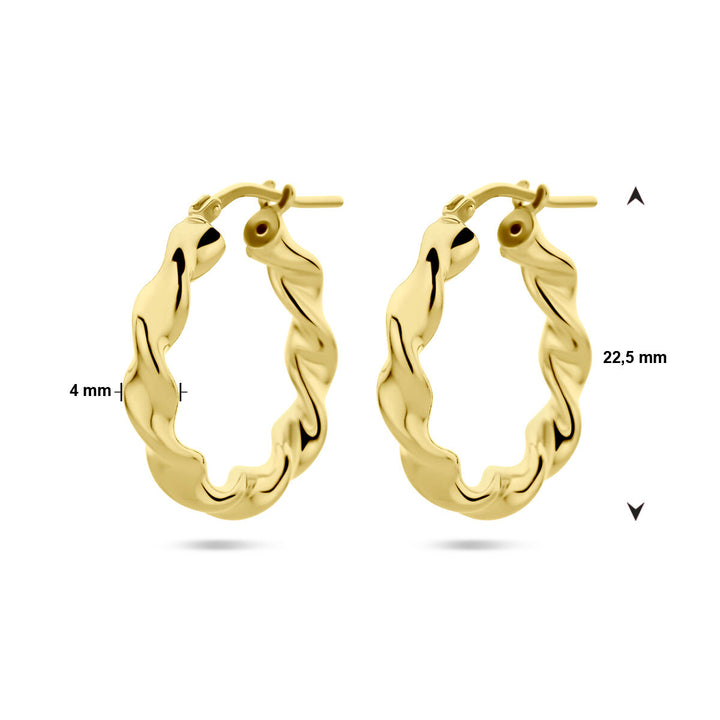 Ohrringe gedreht 1 Mikron Silber vergoldet (gelb)