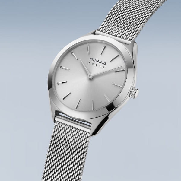 Bering dames horloge solar zilverkleurige wijzerplaat -  1733-000