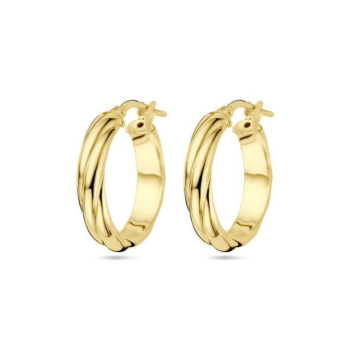 Ohrringe gedreht 1 Mikron Silber vergoldet (gelb)