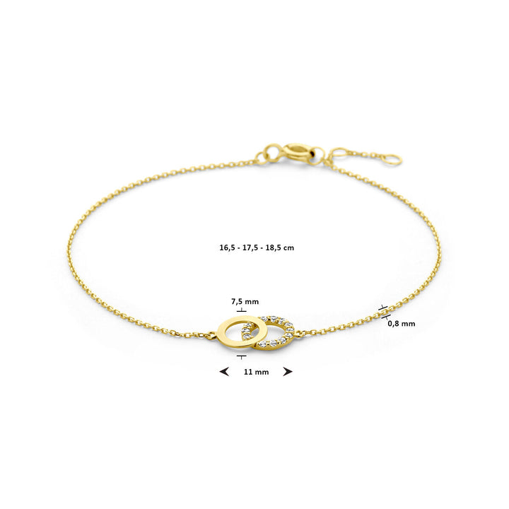Gold bracelet ladies zirconia 14K
