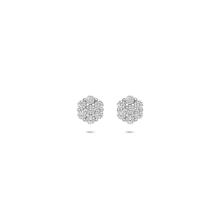 Zilveren oorknoppen met zirkonia – 6 mm