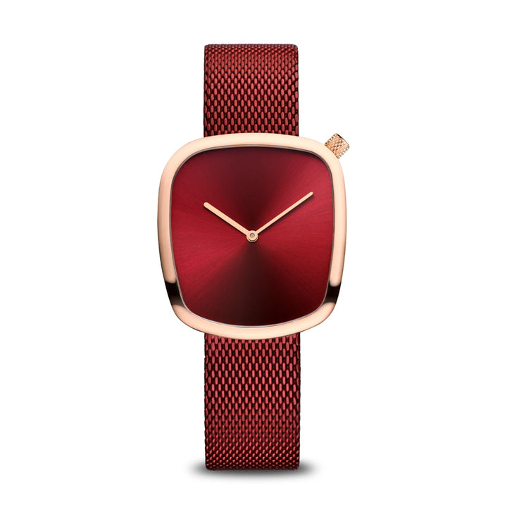 Bering dames horloge rode wijzerplaat - 18034-363
