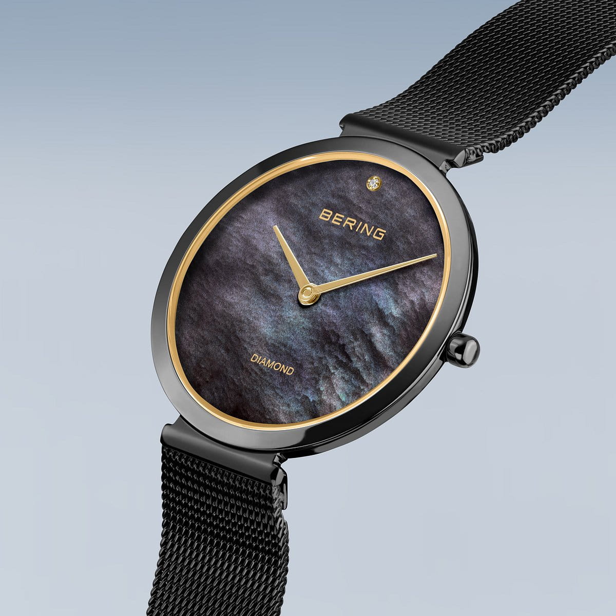 bering dames horloge zwarte wijzerplaat - 18132-132