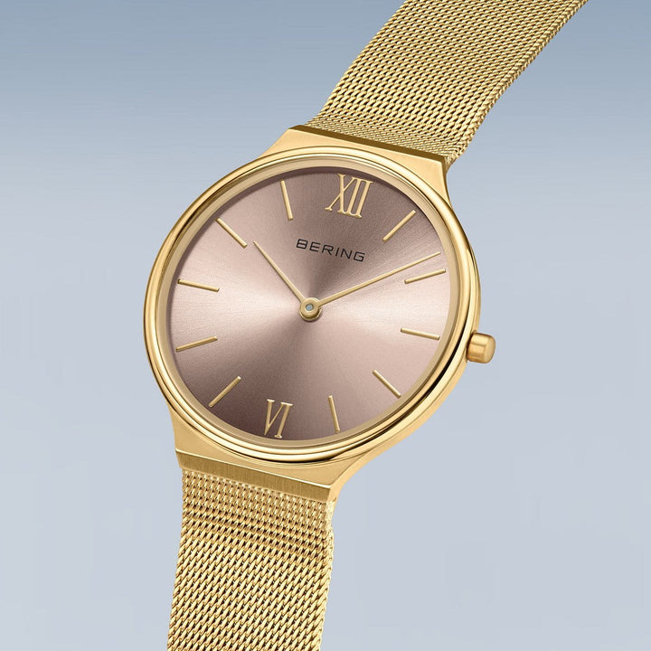 bering dames horloge roségouden wijzerplaat - 18434-336