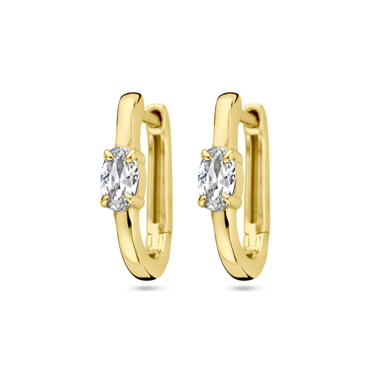 drop earrings zirconia 1 micron silver gold plated (yellow)