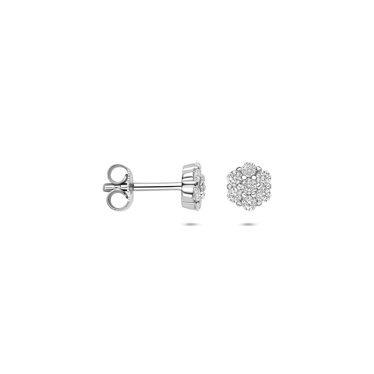 Zilveren oorknoppen met zirkonia – 6 mm
