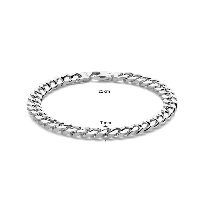 Silver bracelet men's gourmette 7.0 mm