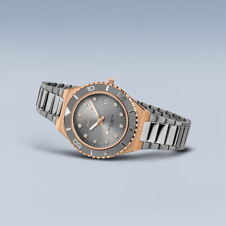 bering dames horloge grijze wijzerplaat - 18936-769