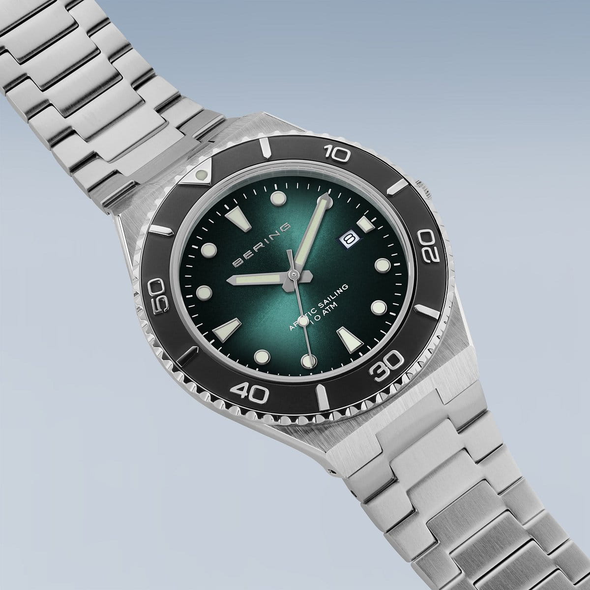 Bering men's watch green dial - 18940-708