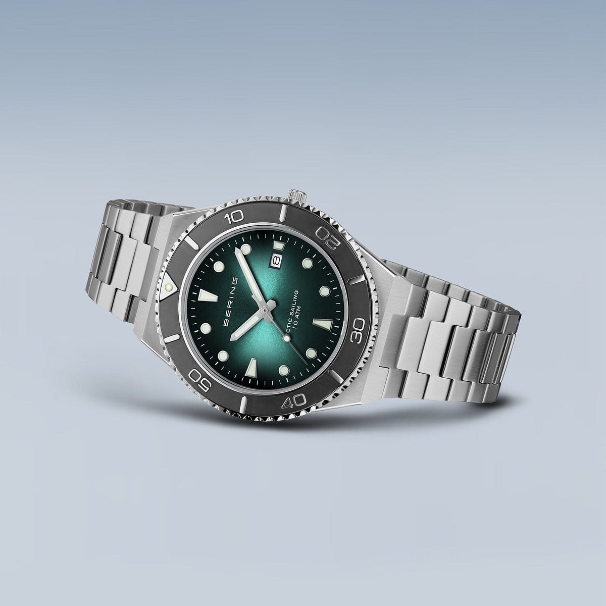 Bering men's watch green dial - 18940-708