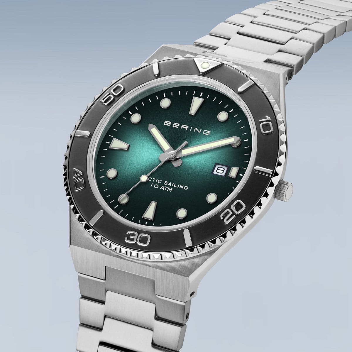 Bering men's watch green dial - 18940-708