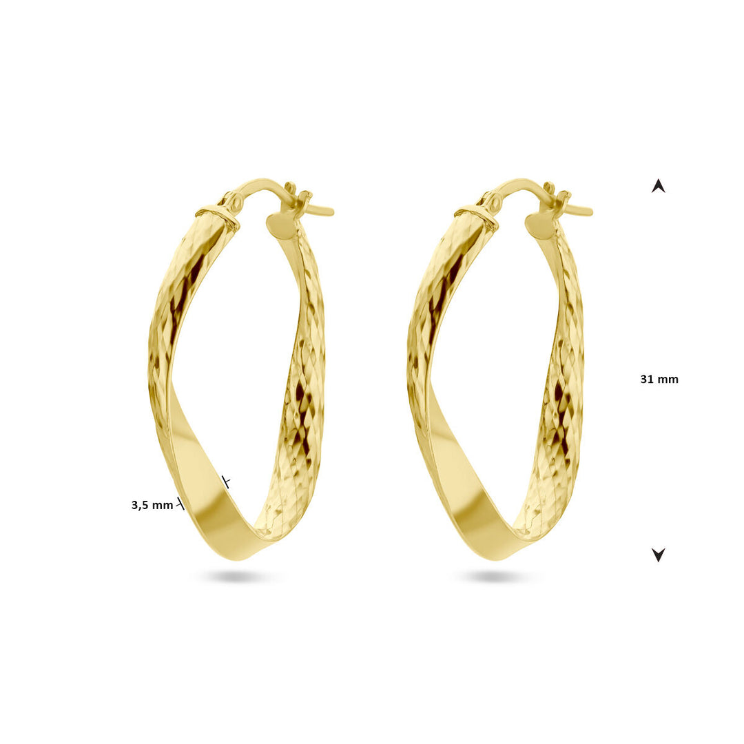 Ohrringe diamantiert 1 Mikron Silber vergoldet (gelb)