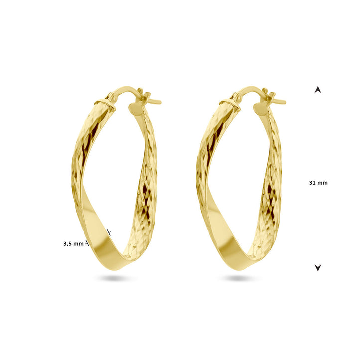 Ohrringe diamantiert 1 Mikron Silber vergoldet (gelb)