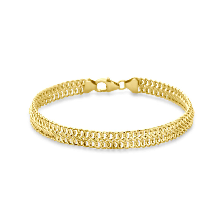 armband dubbel gourmette 7 mm 18 cm 14K geelgoud