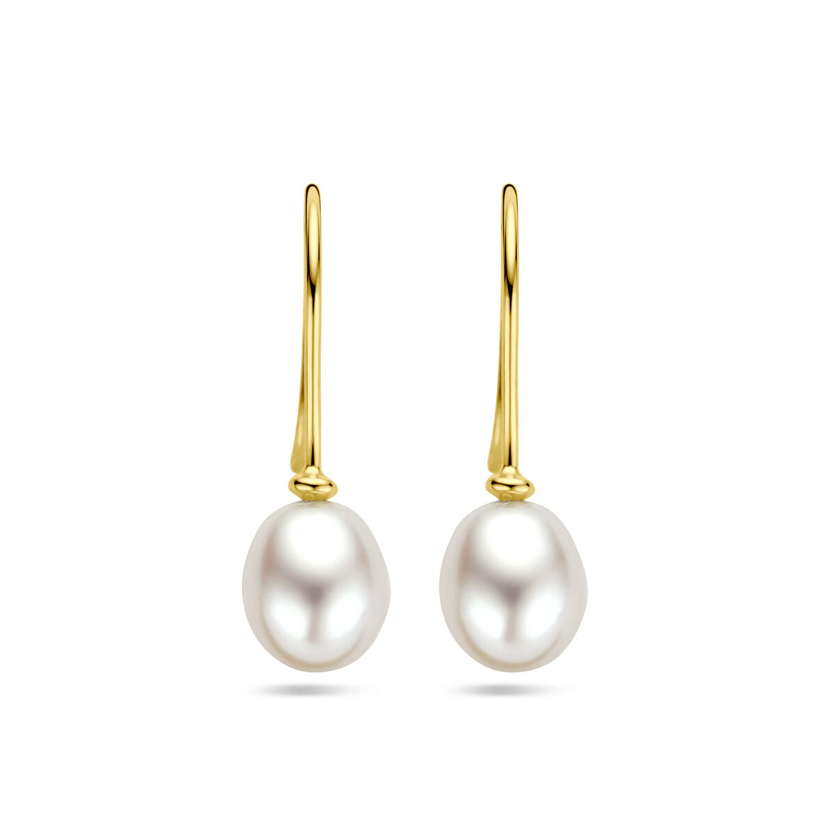 earrings pearl French hook 14K yellow gold