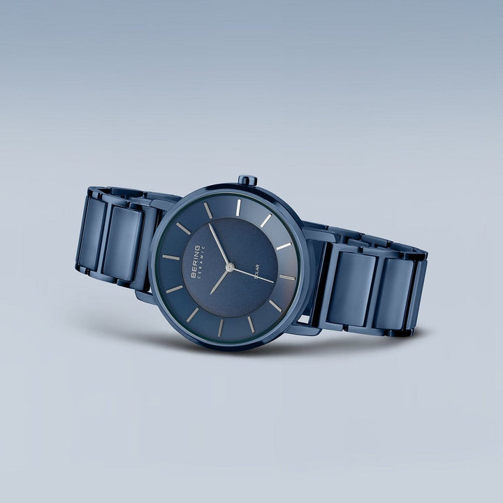 bering dames horloge blauwe wijzerplaat - 19535-797