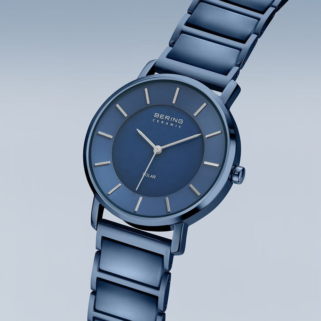 bering dames horloge blauwe wijzerplaat - 19535-797