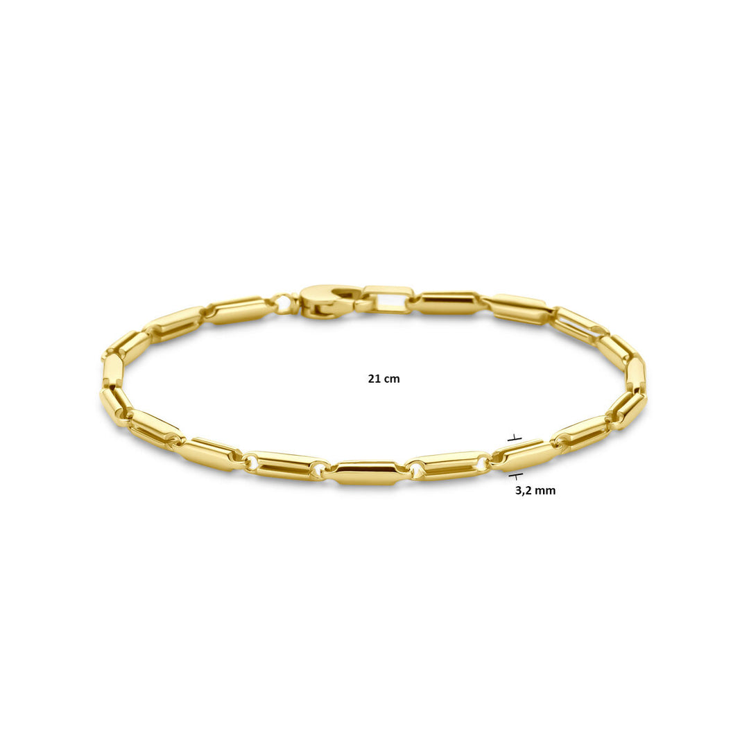 armband staafjes 3,2 mm 21 cm 14K geelgoud