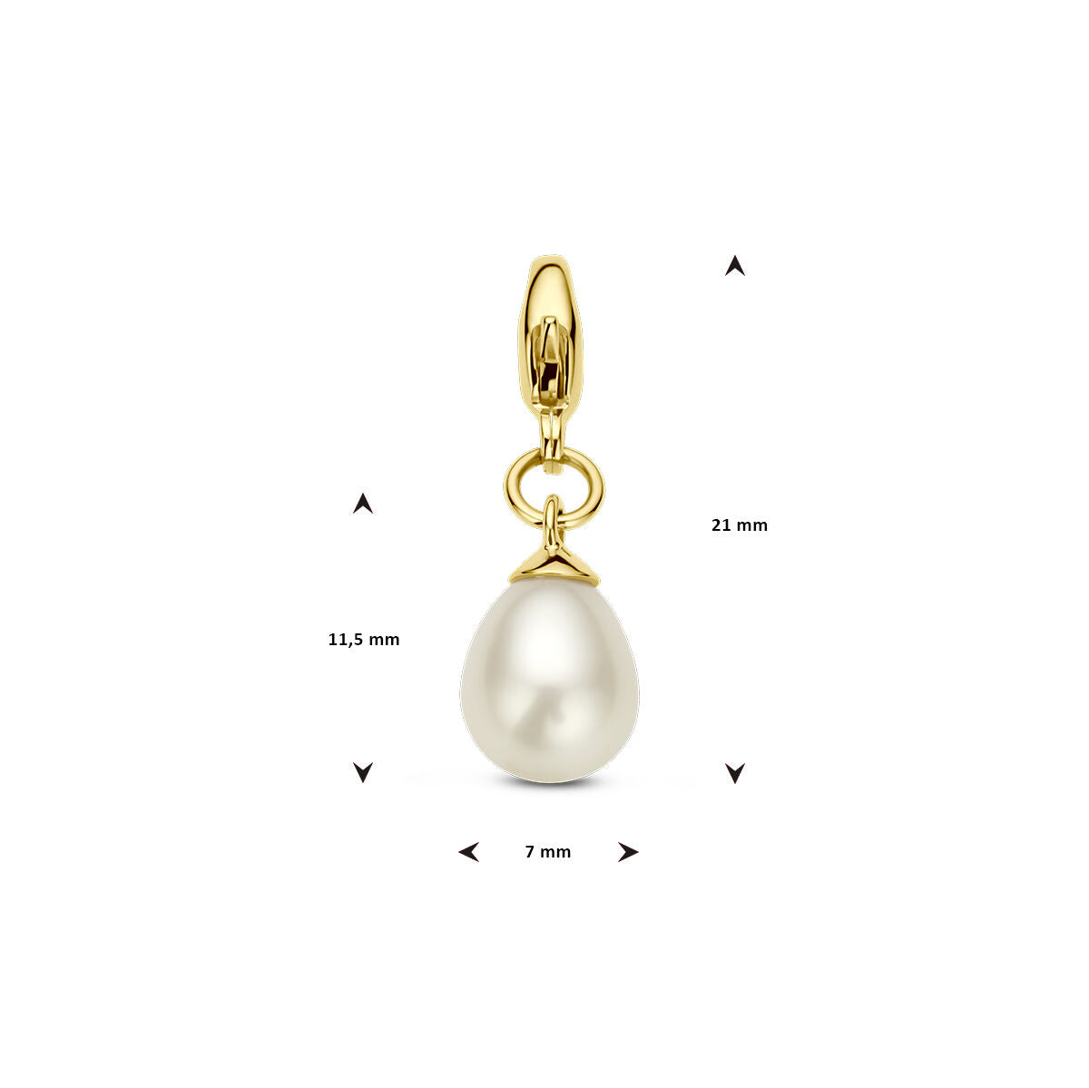 slotbedel parel 14K geelgoud