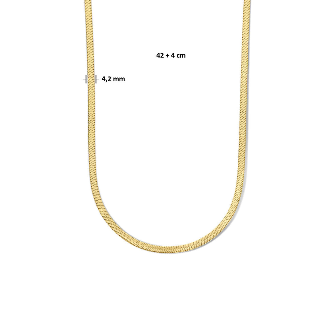 necklace snake flat 4.2 mm 42 + 4 cm ion plating stainless steel