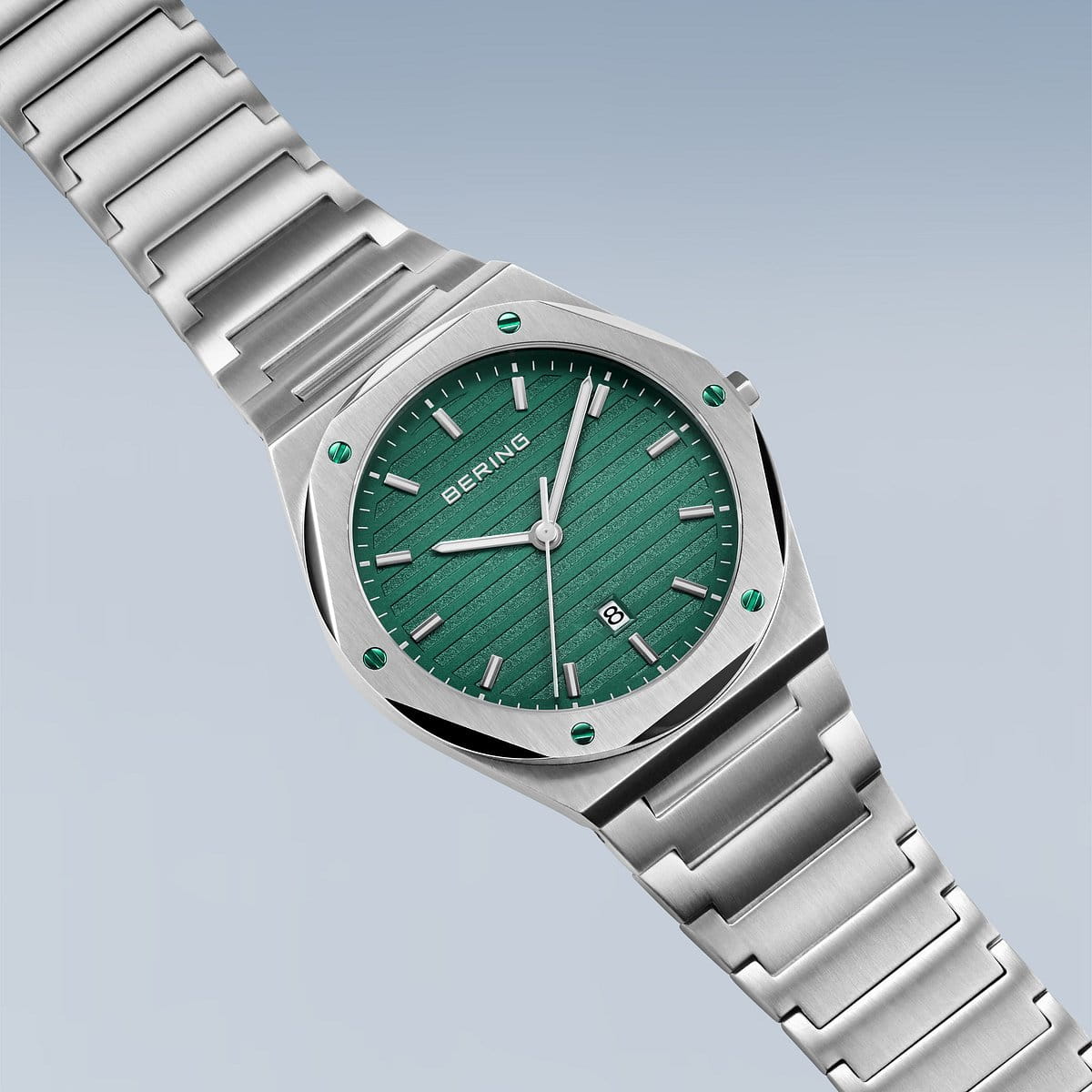 Bering men's watch green dial - 19742-708