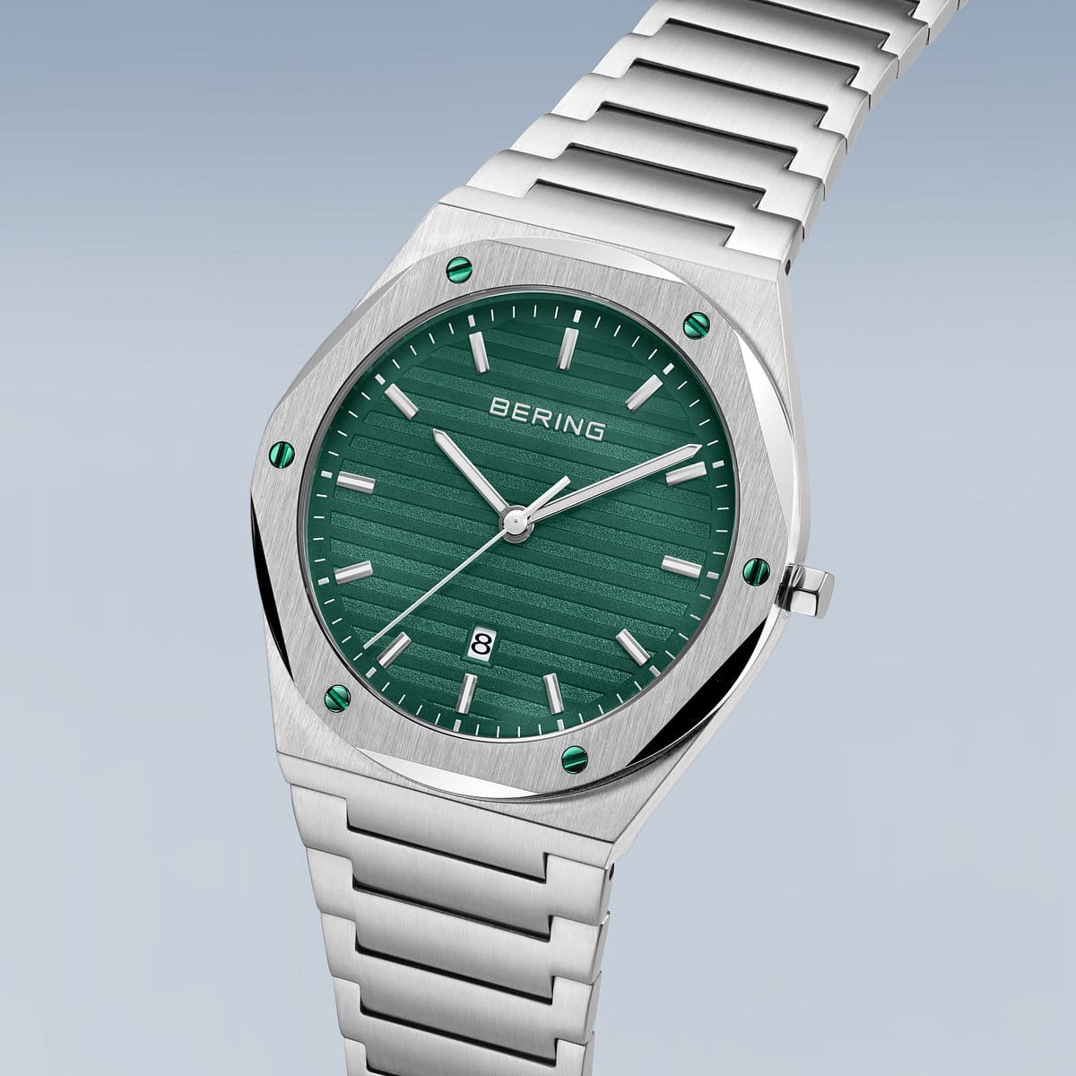Bering men's watch green dial - 19742-708