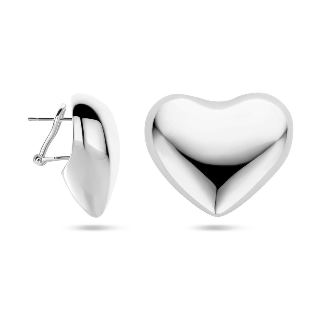 oorknoppen hartjes 27 x 30 zilver gerhodineerd