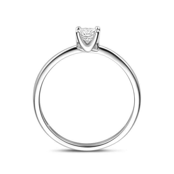 Zilveren dames ring met zirkonia – gerhodineerd 925 zilver