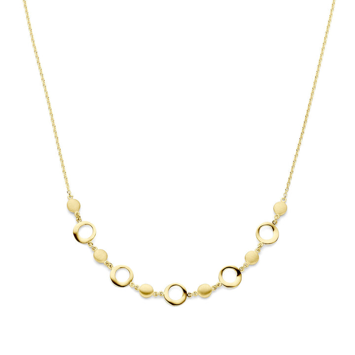 necklace 42 + 2 cm poly/matt 14K yellow gold