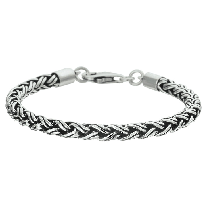 Silver bracelet men's oxi foxtail 5.0 mm oxidized