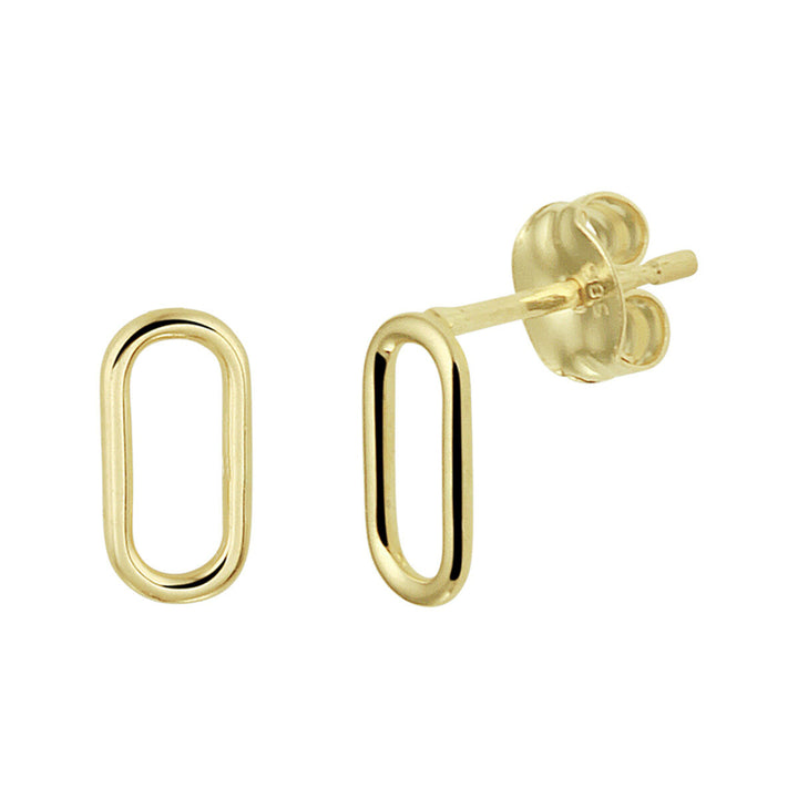 ear studs oval 14K yellow gold