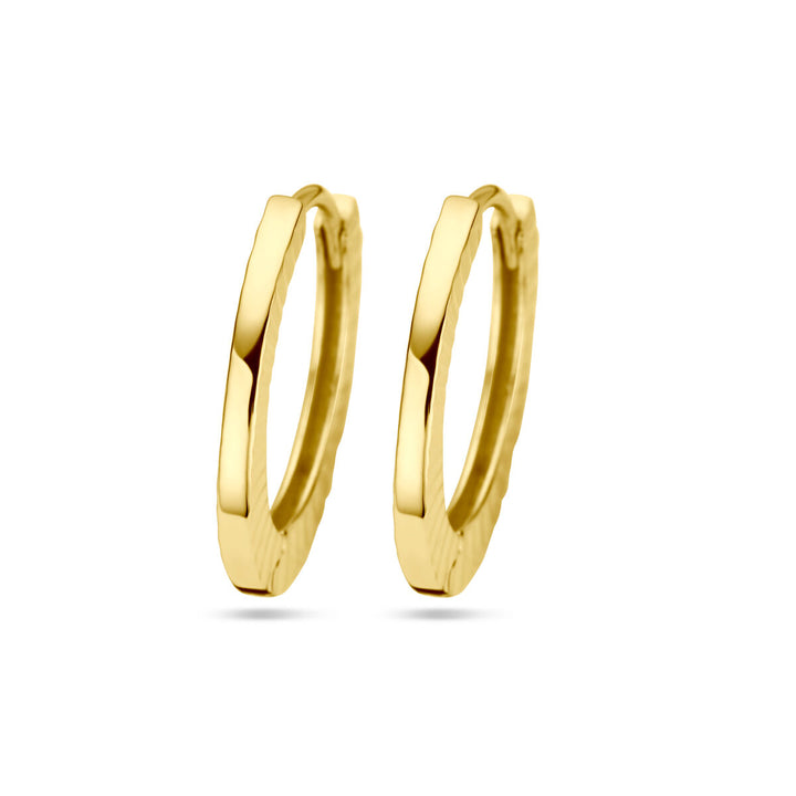 earrings diamond-plated 14K yellow gold