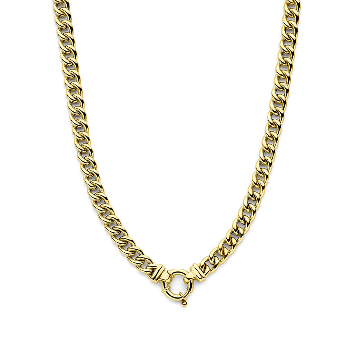 necklace gourmette 7.7 mm 45 cm with large spring clasp 14K yellow gold