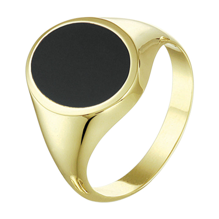 signet ring solid onyx 14K yellow gold