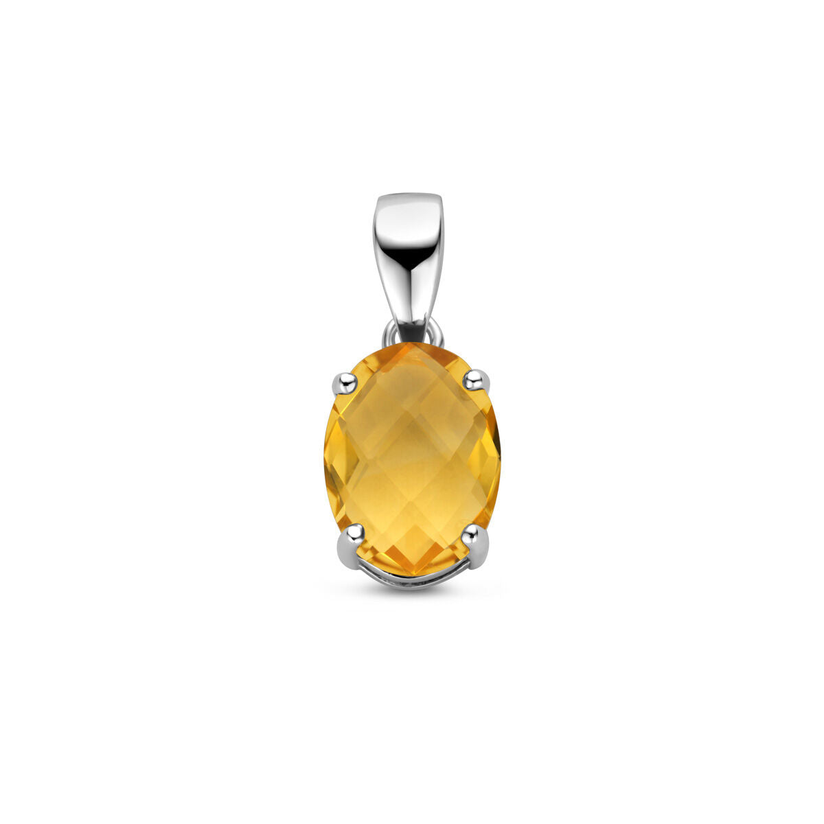 pendant citrine silver rhodium plated
